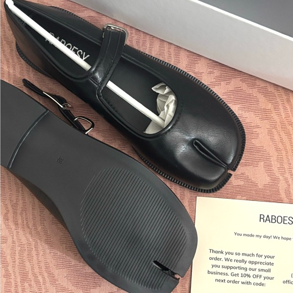 SOLD: RABOESY - Black Tabi Loafers US 7 - Picture 2 of 5